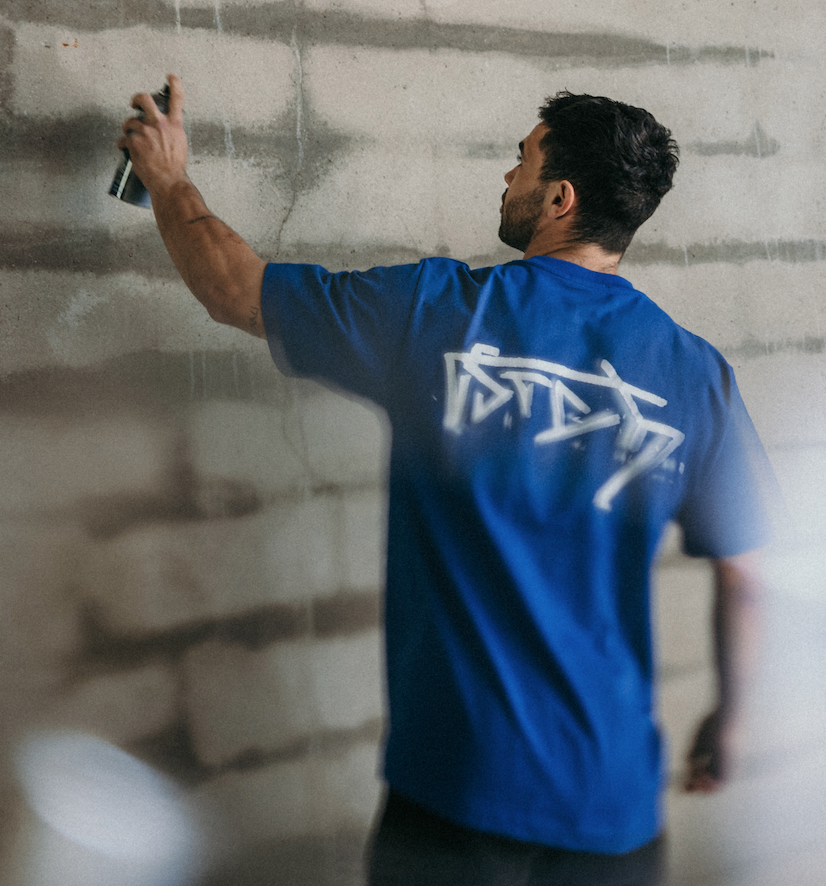 T-Shirt Oversize Graff - Worker Blue