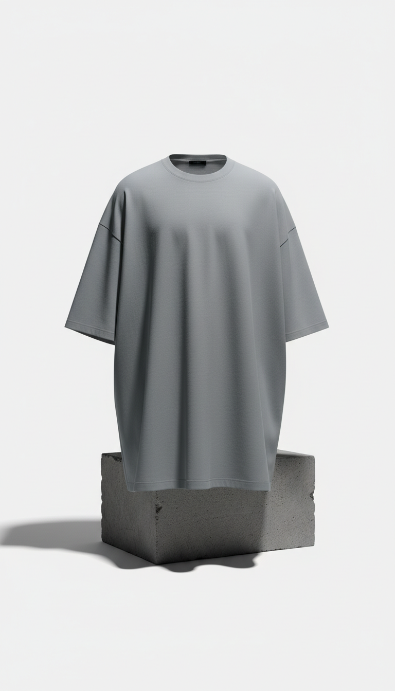 T-shirt oversize gris béton