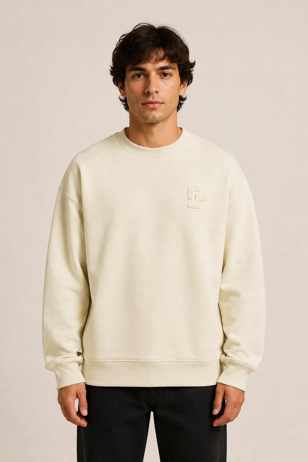 Sweat Col Rond Oversize BRUT - Cream