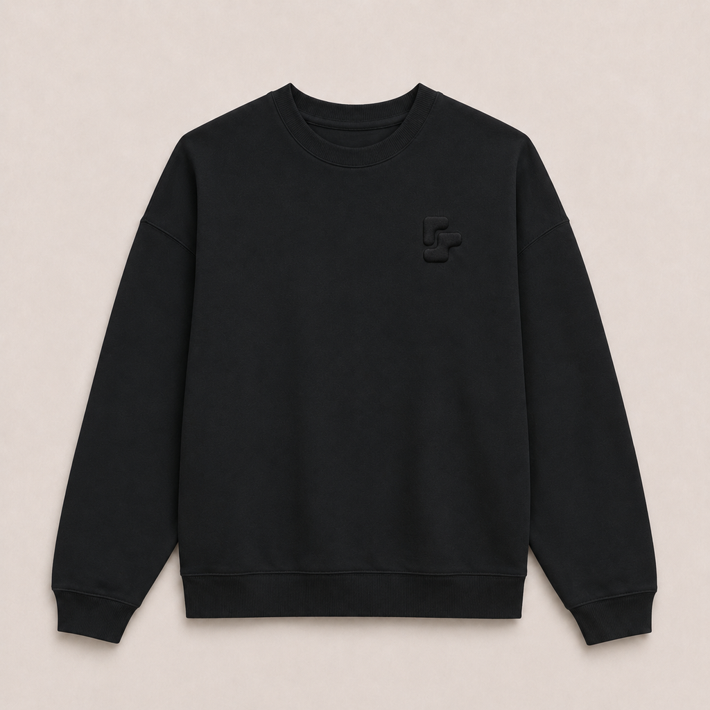 Sweat Col Rond Oversize BRUT - Black