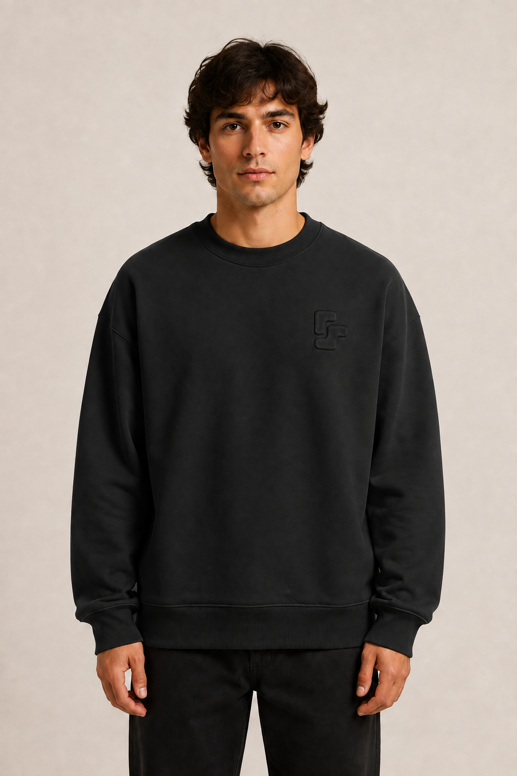 Sweat Col Rond Oversize BRUT - Black