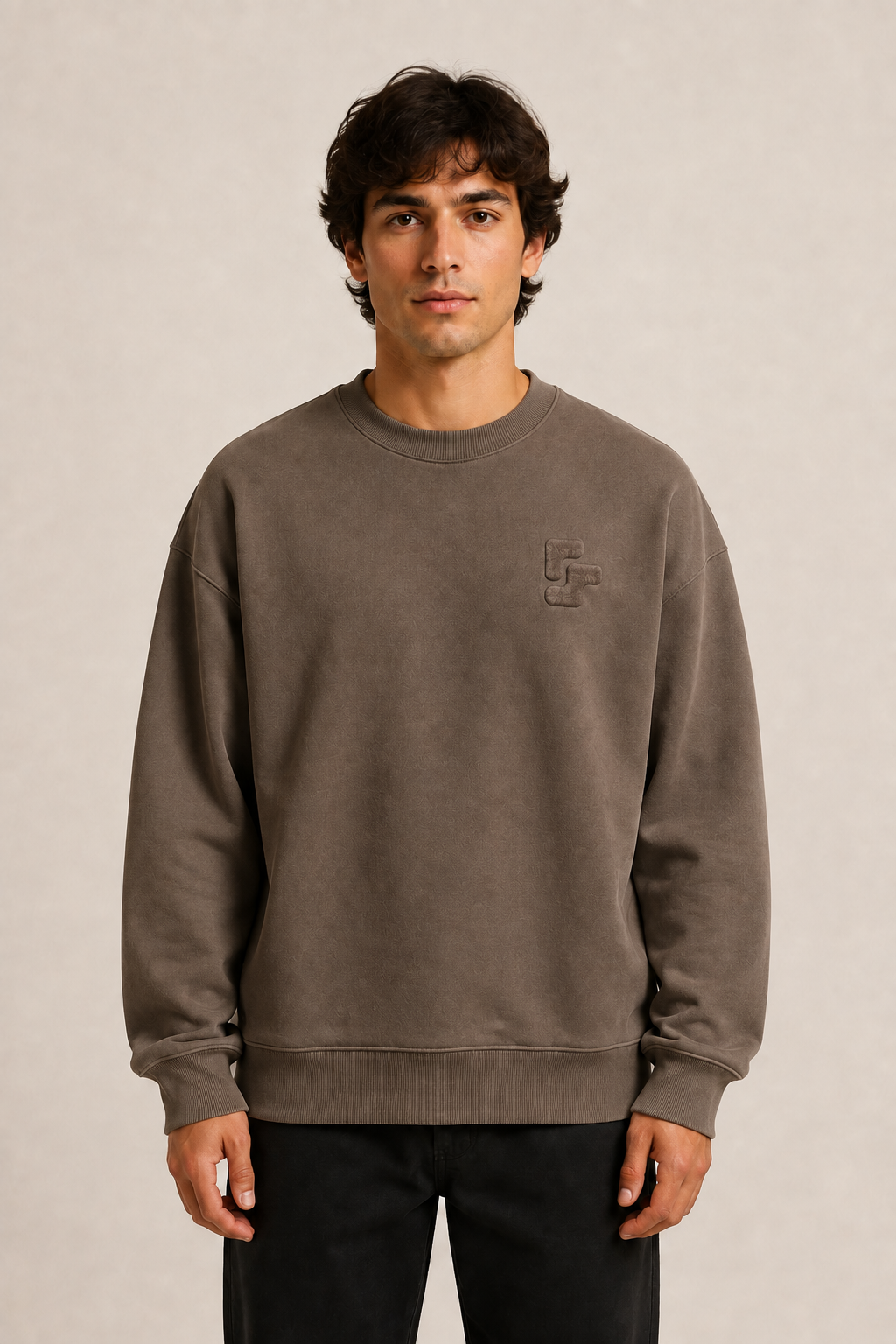 Sweat Col Rond Oversize BRUT - Mocha