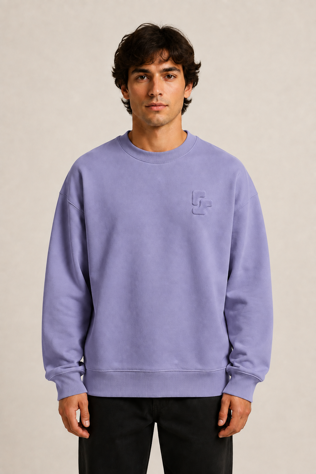 Sweat Col Rond Oversize BRUT - Violet