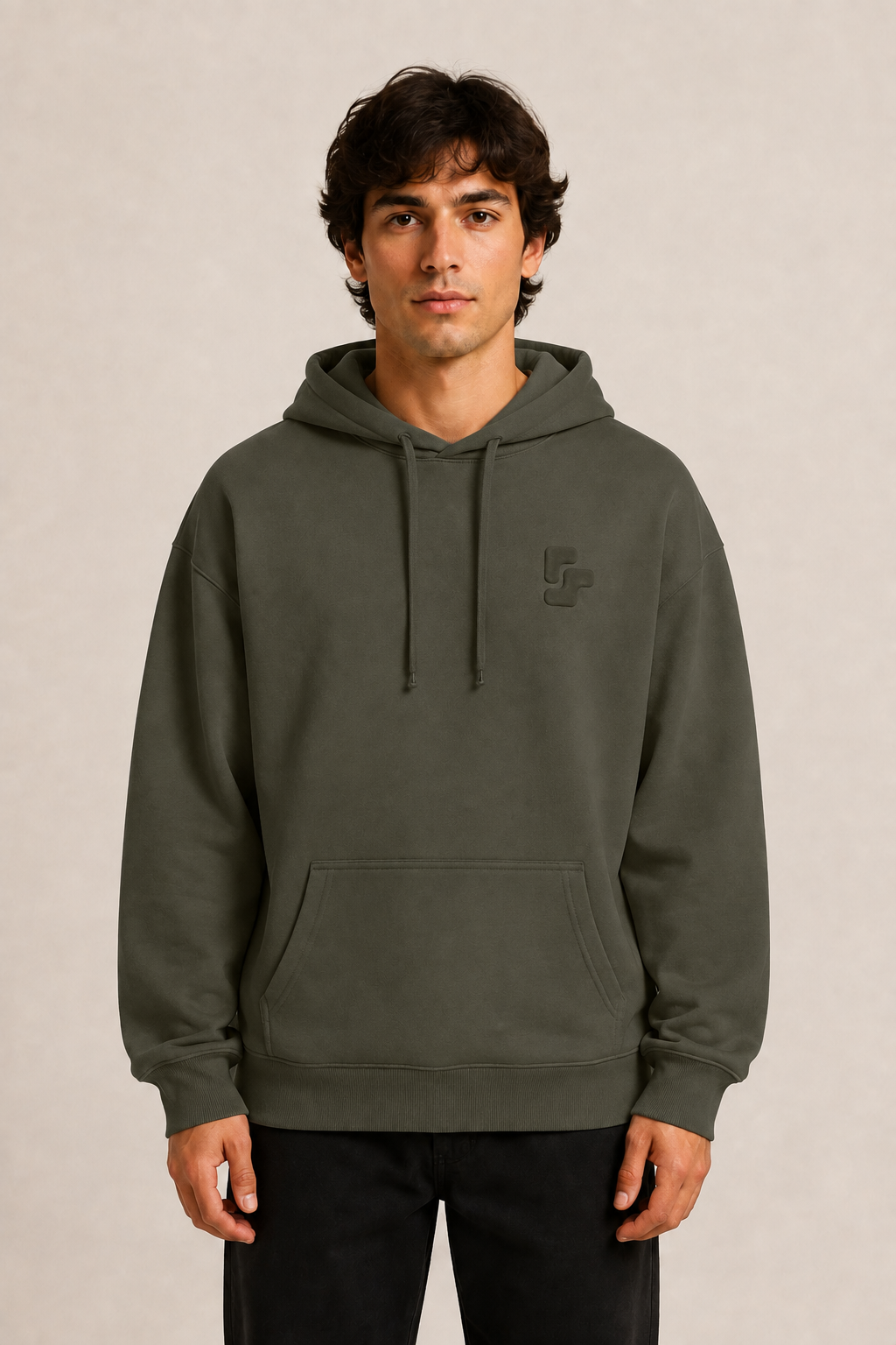 Sweat Capuche Oversize BRUT - Khaki