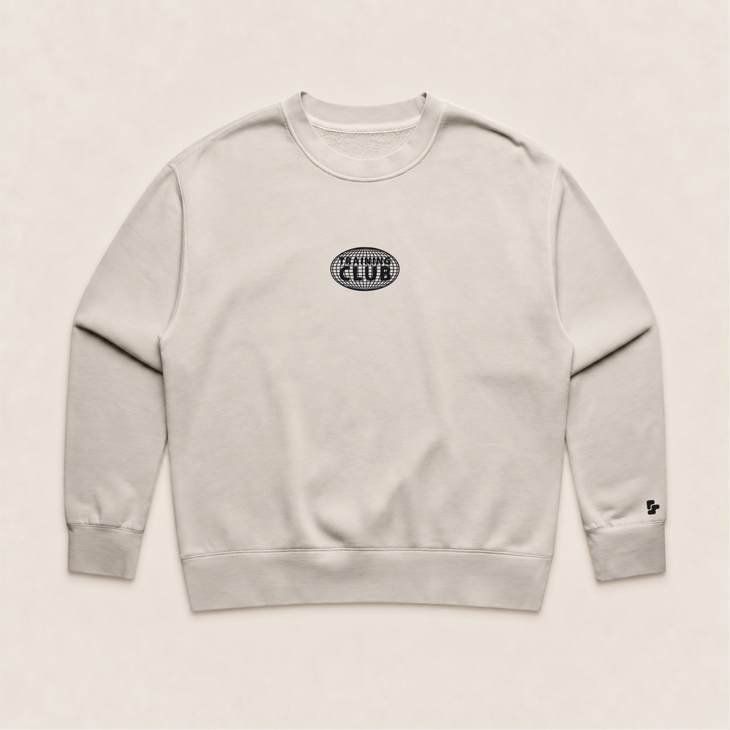 Sweat Boxy Femme Oversize Globe Basics - Cream