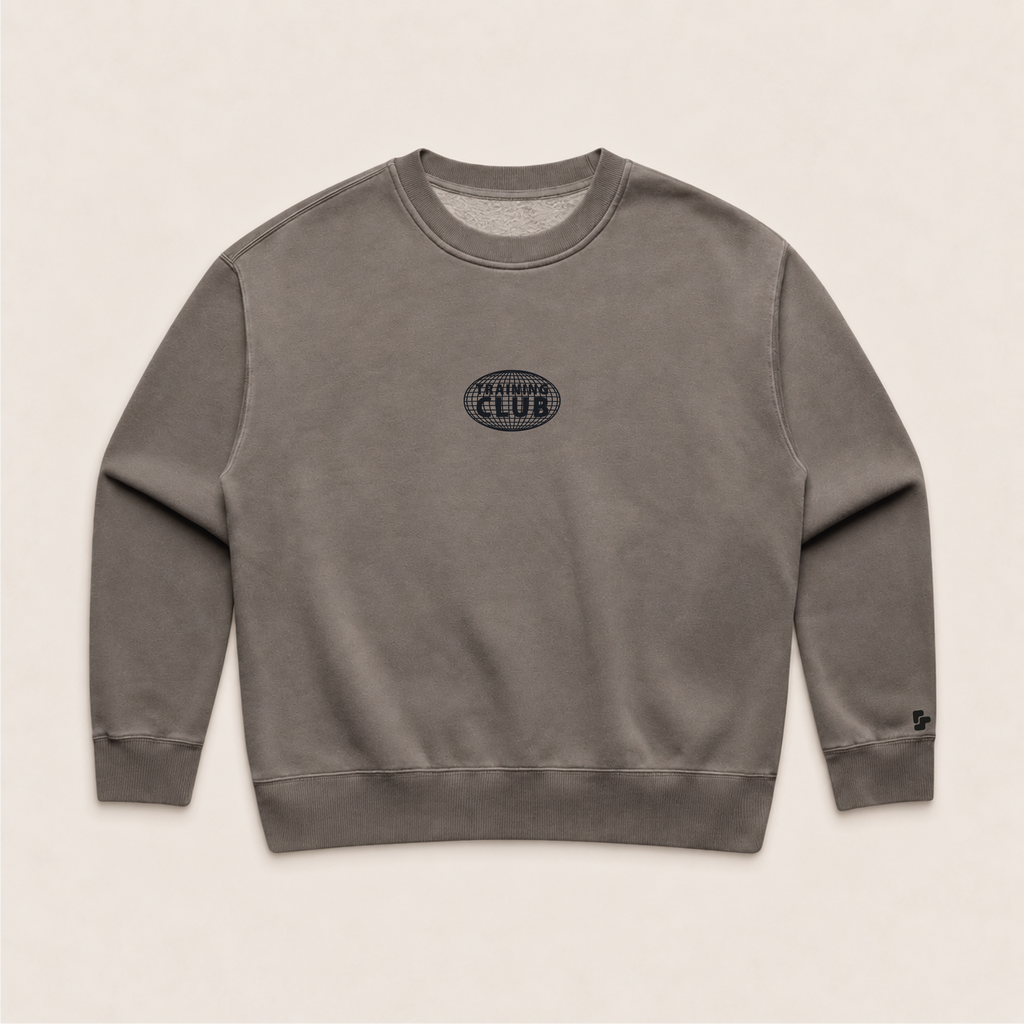 Sweat Boxy Femme Oversize Globe Basics - Grey