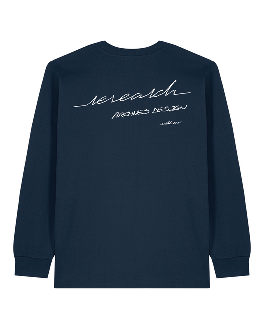 T-Shirt Manches Longues Calligraphie - Navy