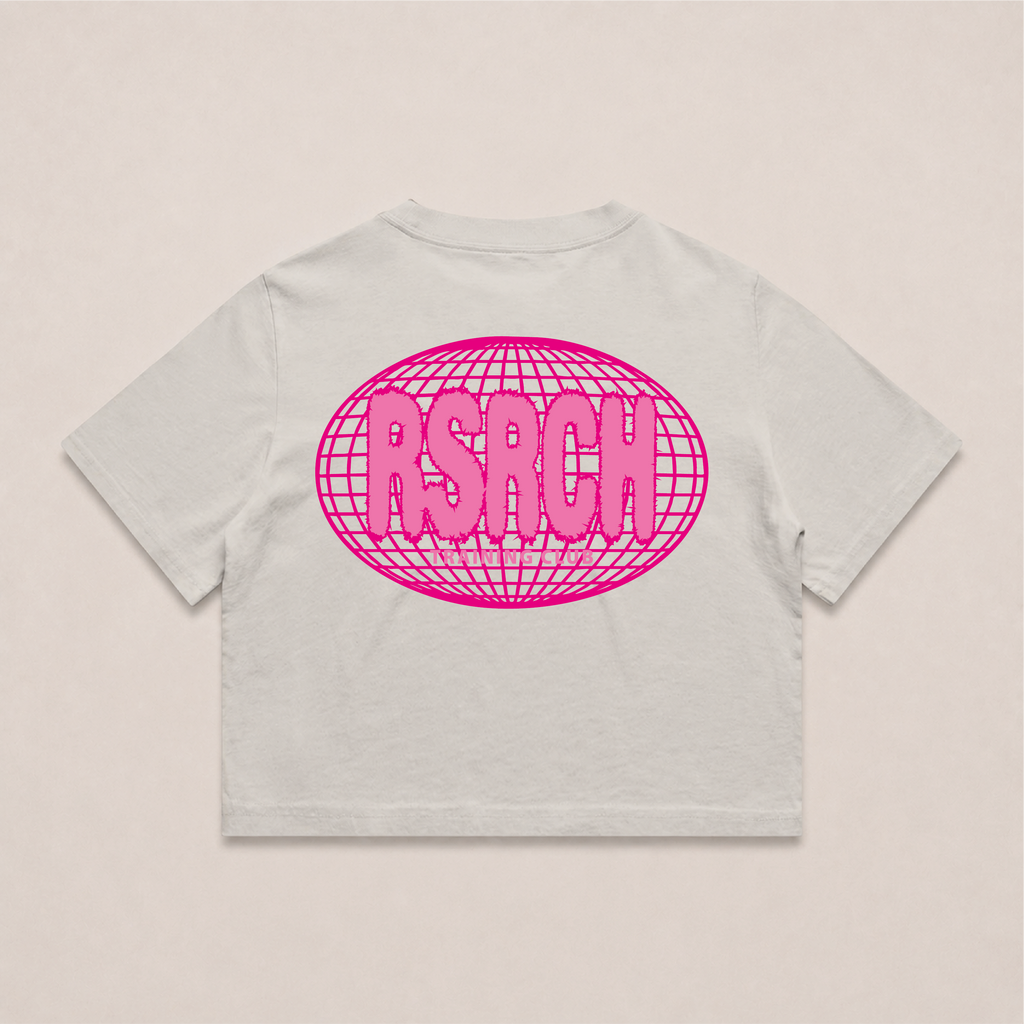 Crop Oversize Globe Training Club - Cream & Pink