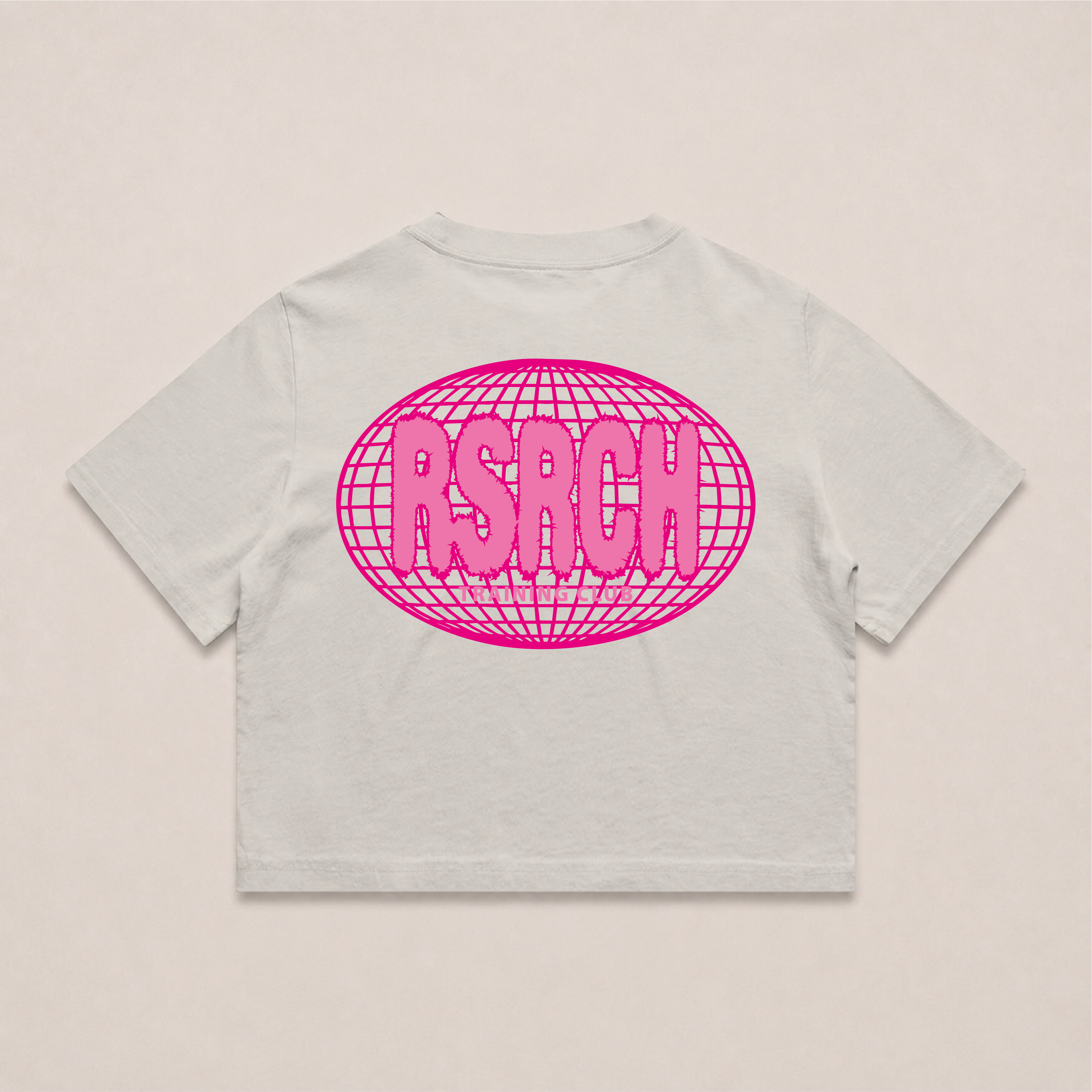 Crop Oversize Globe Training Club - Cream & Pink