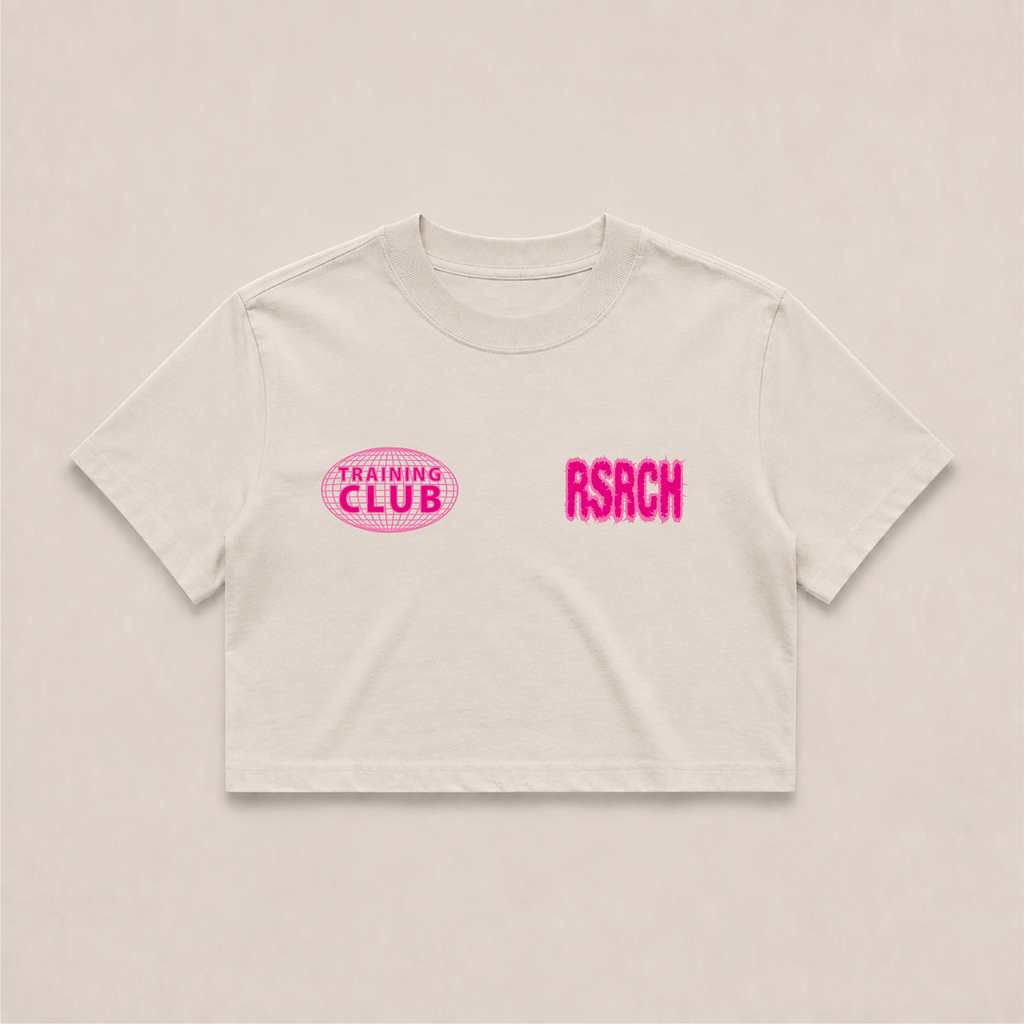 Crop Oversize Globe Training Club - Cream & Pink