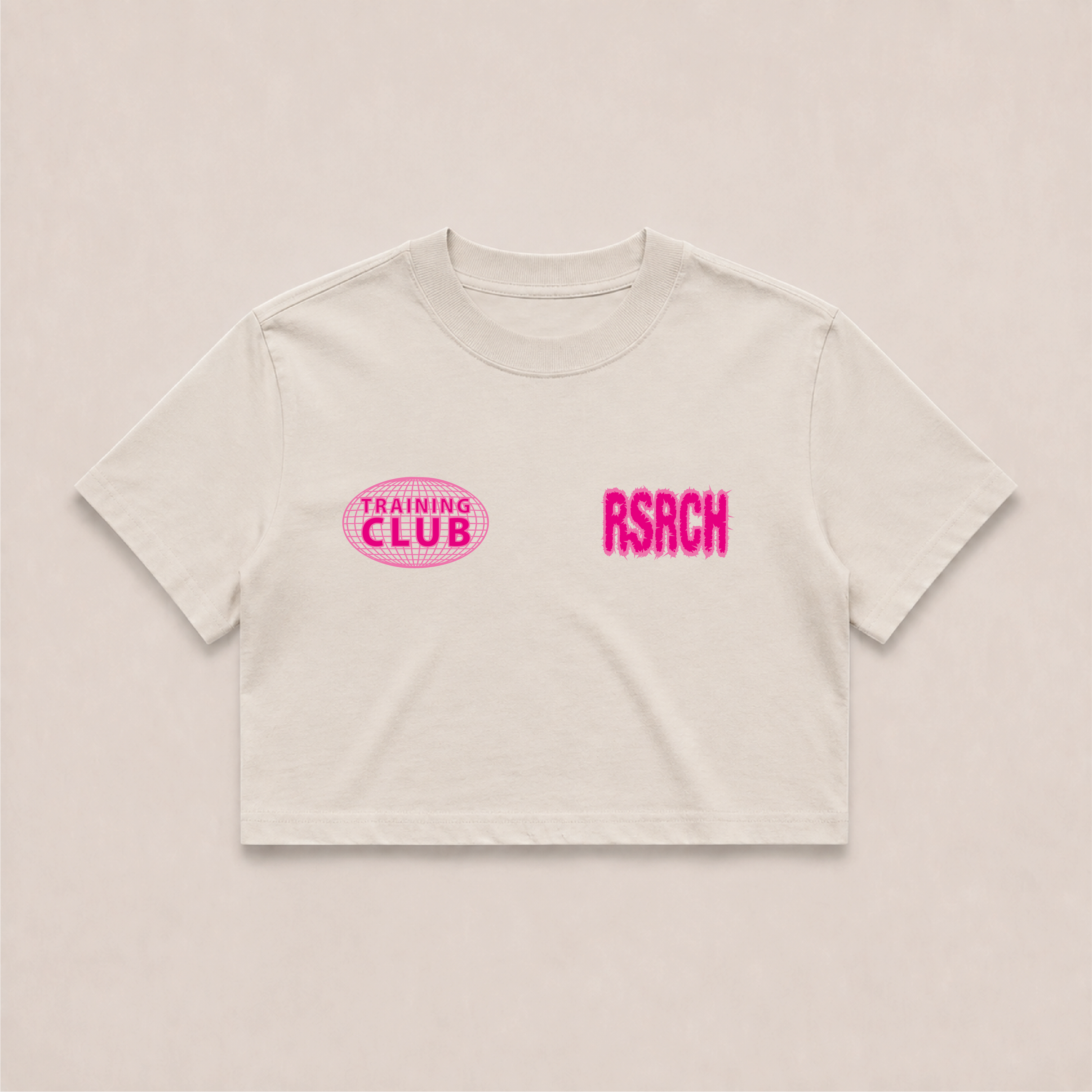 Crop Oversize Globe Training Club - Cream & Pink