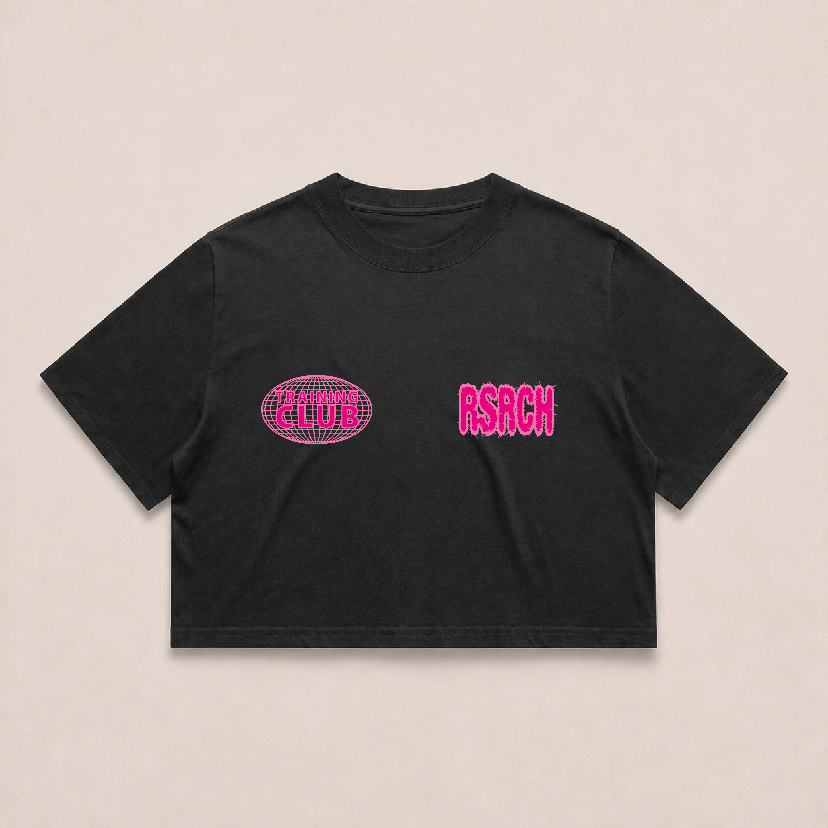 Crop Oversize Globe Training Club - Black & Pink