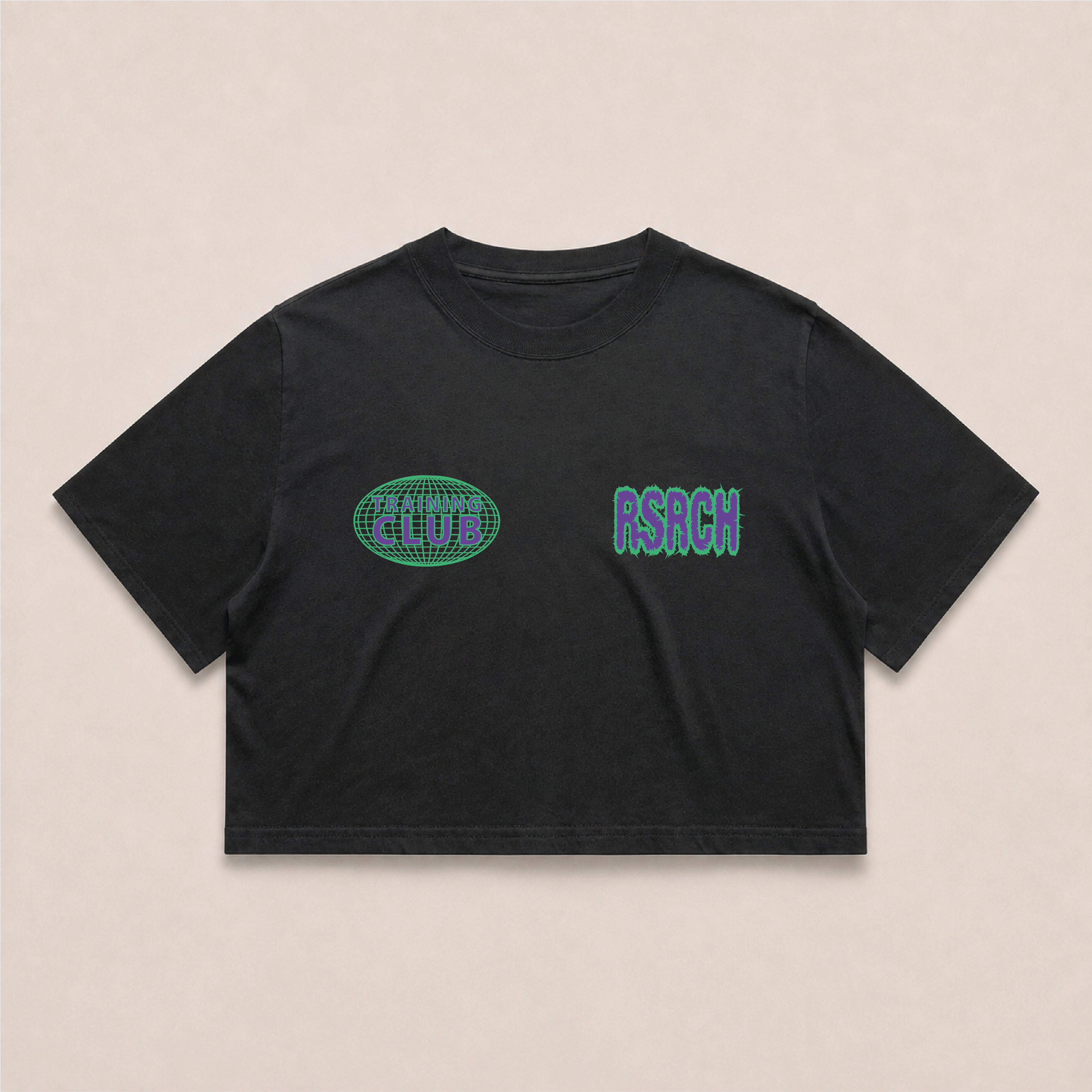Crop Oversize Globe Training Club - Black & Green