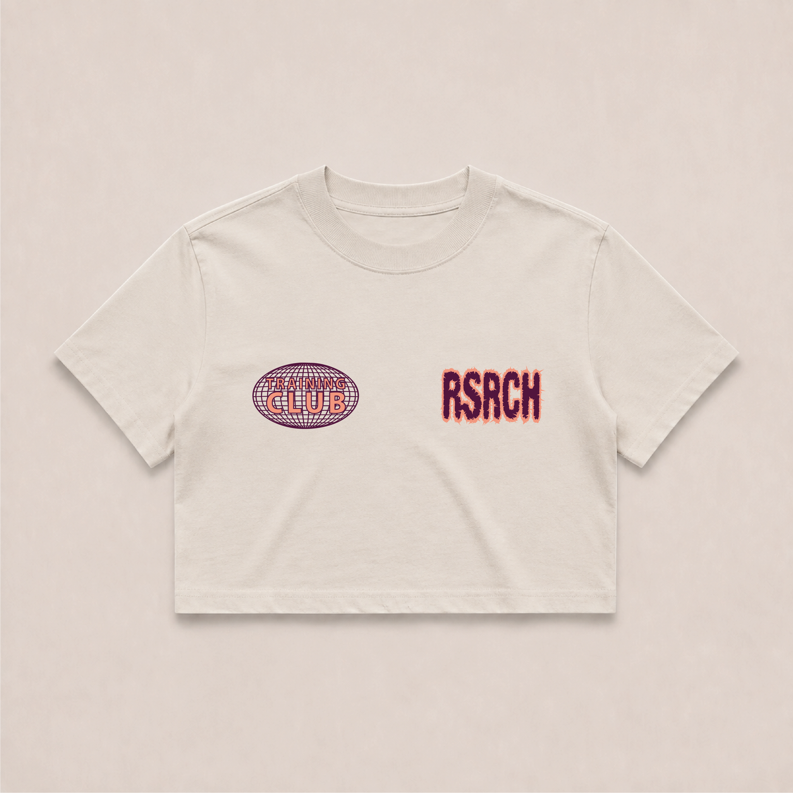 Crop Oversize Globe Training Club - Cream & Orange