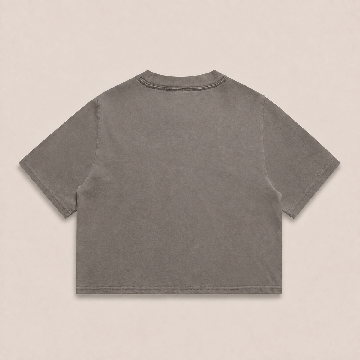 Crop Oversize Globe Basics - Grey