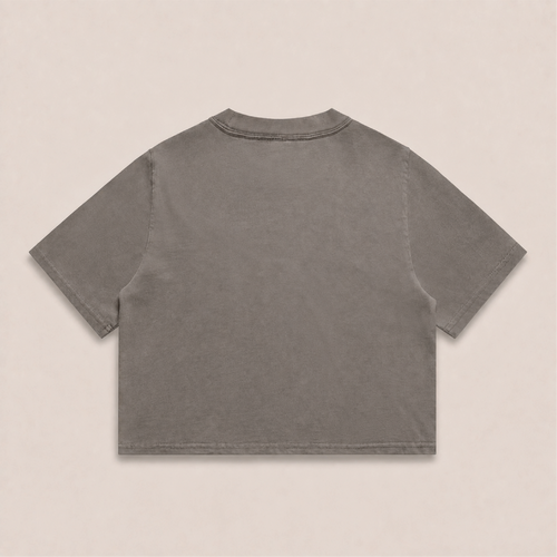 Crop Oversize Globe Basics - Grey